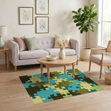 Colorful Jigsaw Puzzle Area Rug