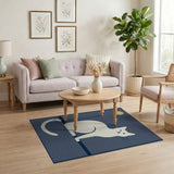 Moonlit Cat Night Sky Area Rug