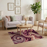 Purple Swirl Fluid Abstract Area Rug