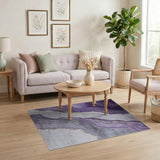 Purple Marble Gold Vein Abstract Area Rug