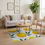 Fruit Pattern Vibrant Orange Fruit Pattern Area Rug