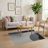 Abstract Black White Wave Area Rug
