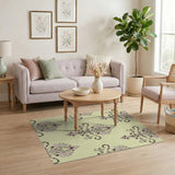 Pink Vintage Pink Floral Damask Area Rug