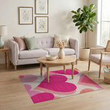 Vibrant Geometric Hearts Area Rug