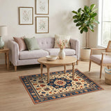 Multi-color and Patterns Beige Persian Floral Medallion Area Rug