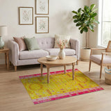 ODIKA Vibrant Yellow Heritage Tribal Area Rug