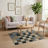 Neutral Patchwork Geometric Area Rug