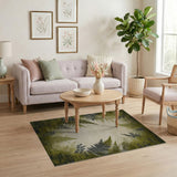 Emerald Fern Distressed Green Area Rug