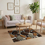 Organic Pebble Texture Brown Tan Area Rug