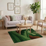 Green Layered Mountains Area Rug