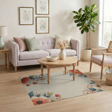 Red Peony Floral Vintage Area Rug