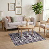 Traditional Persian Elegant Purple Persian Medallion Rug