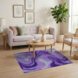 Abstract Area Purple Wavy Abstract Area Rug