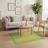 Multi-color and Patterns Vibrant Yellow Geometric Diamond Area Rug