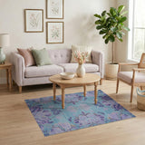 Purple Peony Floral Persian Area Rug