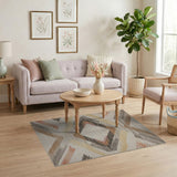 Brown and Tan Tan Brown Geometric Southwestern Area Rug