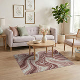 Abstract Area Pink Pink Marble Swirl Abstract Area Rug