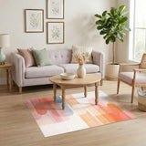 Orange Abstract Wave Area Rug