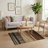 Brown Tan Coastal Pier Area Rug