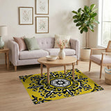 Yellow Traditional Persian Vibrant Yellow Persian Medallion Area Rug