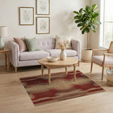 Red Crocodile Scale Texture Area Rug