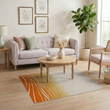 Orange Wavy Gradient Area Rug