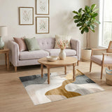 Beige Neutral Flowing Abstract Area Rug