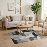 Geometric Modern Modern Geometric Neutral Area Rug
