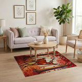 Autumn Red Deer Forest Area Rug
