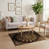 Gold and Silver Golden Mandala Persian Area Rug