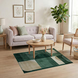 Green Geometric Oval Modern Area Rug