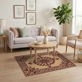 Beige and Neutral Traditional Persian Ornate Beige Persian Floral Area Rug