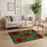 Bold Red Octagon Heritage Tribal Area Rug