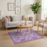 Purple Floral Vintage No. 2 Area Rug