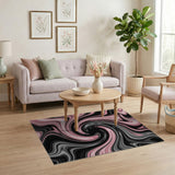 Pink Swirl Pink Swirl Abstract Area Rug