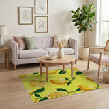 Yellow Sunny Lemon Fruit Pattern Yellow Area Rug