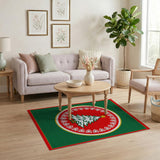 Festive Christmas Tree Snowflake Medallion Rug