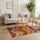 Vibrant Zigzag Multi-Color Southwestern Rug