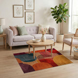 Vibrant Geometric Overlapping Circles Area Rug