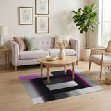 Modern Pink Black Geometric Area Rug