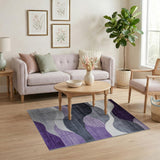 Purple Purple Wave Geometric Modern Area Rug