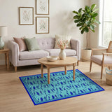 Blue Teal Fish Coastal Area Rug
