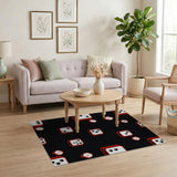 Red Dice Pattern Geometric Area Rug