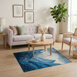 Starry Night Mountain Landscape Rug