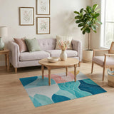 Multi-color and Patterns Sunset Waves Multi-Color Area Rug