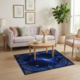 ODIKA Celestial Lightning Washable Rug - Low Pile Non-Slip Area Rug