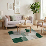 Green Modern Green Wave Abstract Area Rug