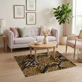 Bold Leopard Faces Pattern Area Rug