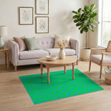Vibrant Green Honeycomb Hexagon Area Rug