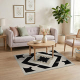 Black Starburst Geometric Heritage Rug